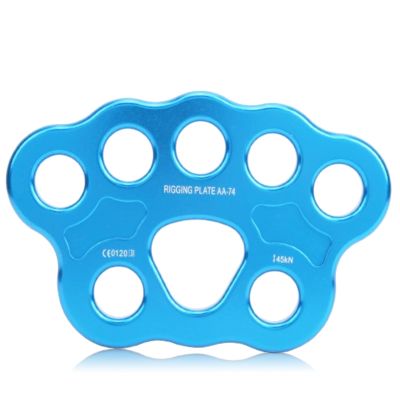 HERCHR Rigging Plate, 45KN Aluminum 8Hole Finger Force Rigging Plate Multi Anchor Split Divide Connector for Rock Climbing Outdoor Activities