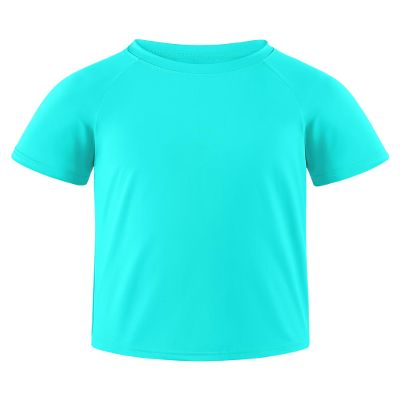 Auranso Boys Rash Guard Short Sleeve Boys Swim Shirt UPF 50+ Quick Dry Shirt Lake Blue 9-10 Years