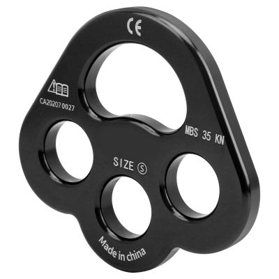 HERCHR 35KN Aluminum Paw Rigging Plate, 4 Holes Large Anchor Multipliers Connector Rock Climbing Gear Force Divider Descender Plate Outdoor Accessories, Lightweight(Black)