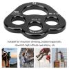 HERCHR 35KN Aluminum Paw Rigging Plate, 4 Holes Large Anchor Multipliers Connector Rock Climbing Gear Force Divider Descender Plate Outdoor Accessories, Lightweight(Black) view 3