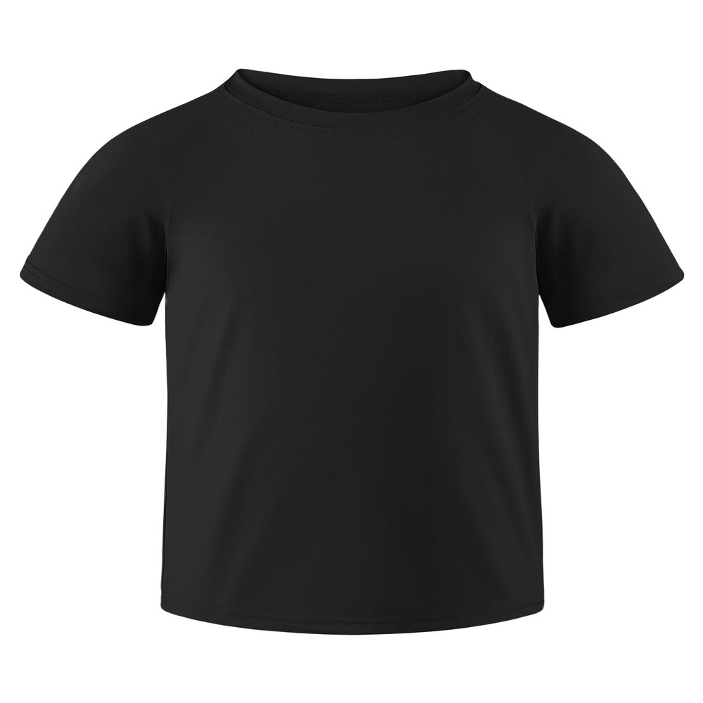 Auranso Boys Rash Guard Short Sleeve Boys Swim Shirt UPF 50+ Quick Dry Shirt Black 15-16 Years