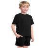 Auranso Boys Rash Guard Short Sleeve Boys Swim Shirt UPF 50+ Quick Dry Shirt Black 15-16 Years view 2