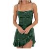Women's Glitter Sequin Dress Spaghetti Strap Fashion Sparkle Party Dresses Bodycon Cocktail Party Mini Dress Clubwear Army Green view 1
