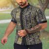 African Dashiki for Men - Short Sleeve Shirts, Big & Tall Sizes, Kurta Style view 3