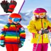 Bencailor 6 Pairs Kids Winter Gloves Waterproof Ski Glove Boy Girl Warm Snow Snowboard Mittens for Cold Unisex(Light Purple Blue-Green Light Pink Rose-red Red Black,3-6 Years,Elegant,Plain) view 4