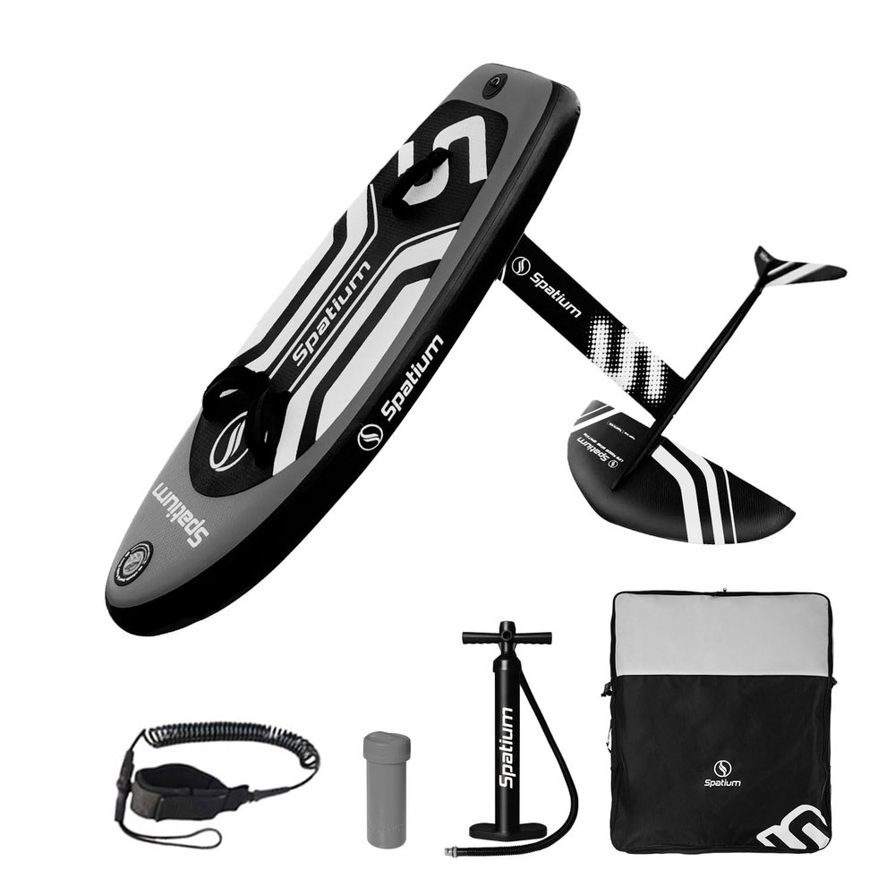 Inflatable Hydrofoil Board 195L Inflatable Board for Foilingwith Hydrofoil Surfing Board Hydrofoil Board Color Dark Gray