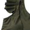 asntrgd Bathing Suit for Teens 2 Piece Bikini Womens One Shoulder Suit Solid Color High Waist Swimsuits Aesthetic Beachwear Army Green view 3