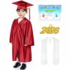 Misscom Shiny Kids Graduation Cap and Gown Set with 2026 Tassel Plus White Stole Certificate for Kindergarten Preschool view 1