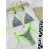 Bikini Thongs Women's Sparkle String Triangle Bathing Sets 2 Piece String Push Up Swimwear Beach High Leg Swimsuits Silver view 4