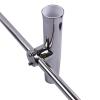 Eye Hooks 2X Stainless Steel Fishing Rod Holder for Boat Yacht Adjustable Clamp-on 7/8"-1" Rail Mount Hooks with Screws view 1