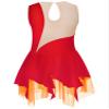 XUNZOO Kid Girls Hollow Back Ice Figure Skating Costume Sleeveless Rhinestone Leotard Dress for Dance Performance G1057Red 16 Years view 2