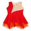 XUNZOO Kid Girls Hollow Back Ice Figure Skating Costume Sleeveless Rhinestone Leotard Dress for Dance Performance G1057Red 16 Years view 4