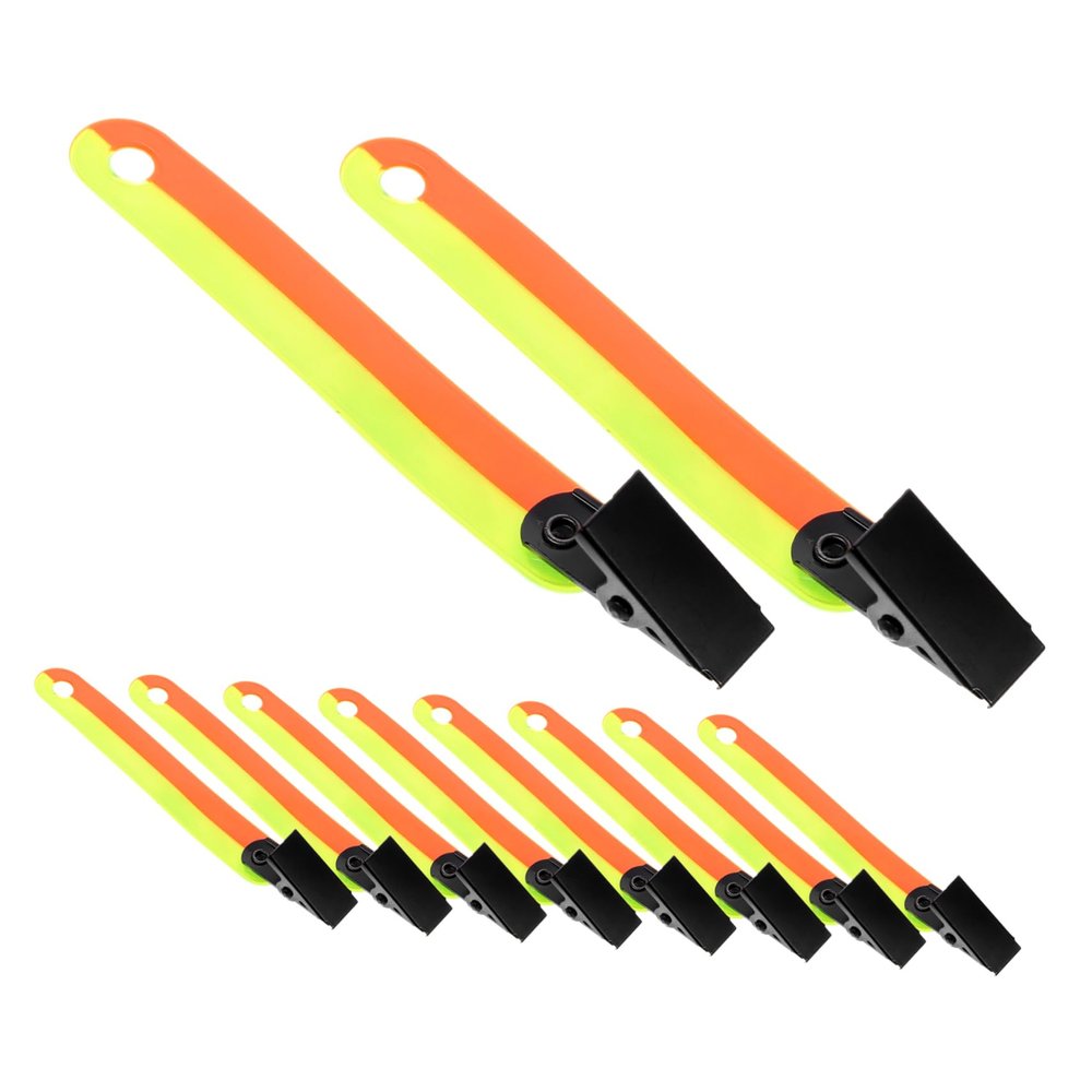 Happyyami 12pcs Reflective Trail Markers Clip Clips Hiking Accessories Fluorescent Ribbon for Tree Stand Hunting Hiking Camping