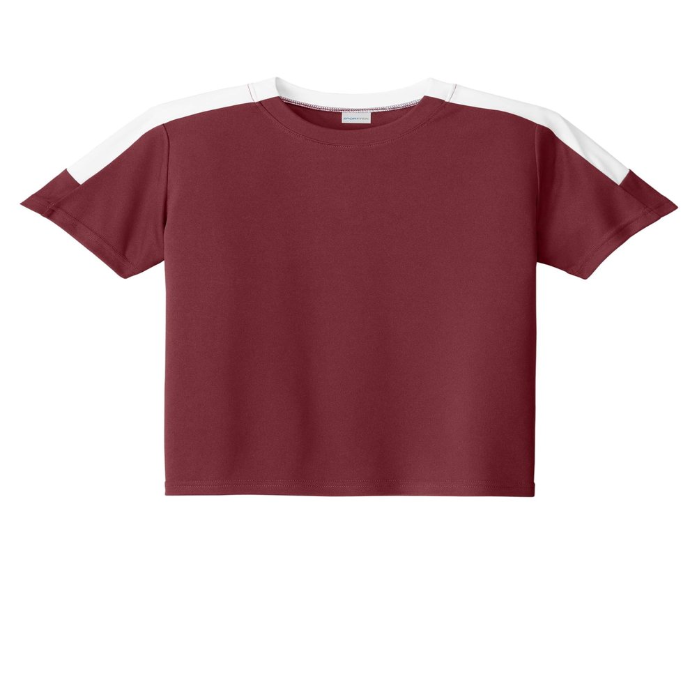SPORT-TEK Youth Competitor United Crew Maroon/White
