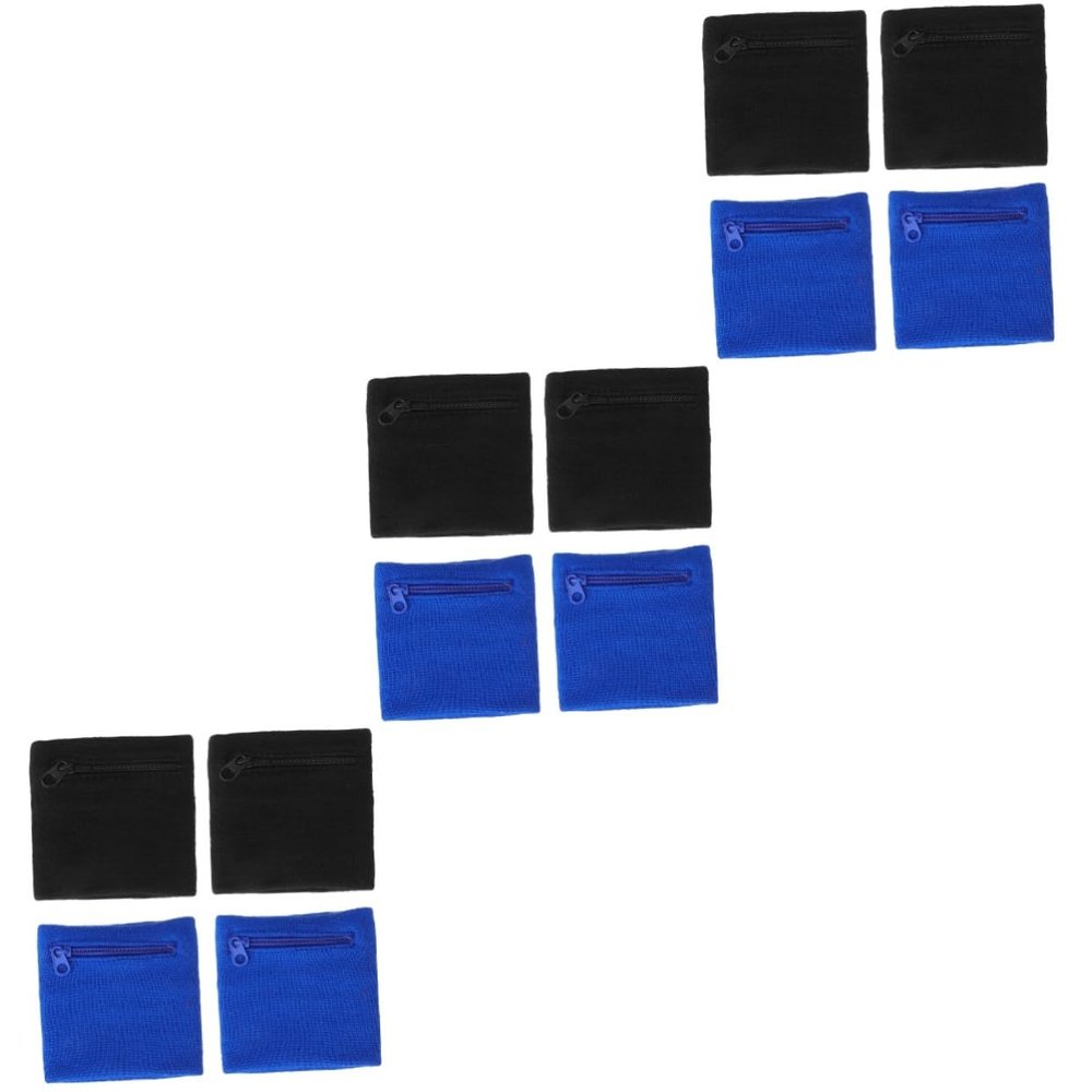 Kisangel 12pcs Running Wristband Zipper Pocket Men Gym Bag Sports Wristband for Workout