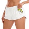 CRZ YOGA Low Waisted Running Shorts for Women 2.5" - Mesh Liner Quick Dry for Workout Sport Athletic with Zipper Pocket White Small view 1