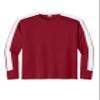 SPORT-TEK Competitor United Long Sleeve Crew | Gym T-Shirt for Men & Women, Summer Fashion Workout Top, Athletic Clothing Deep Red/White view 1