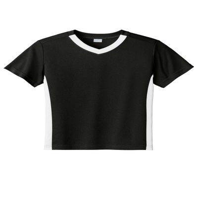 SPORT-TEK Youth Competitor United V-Neck Black/White