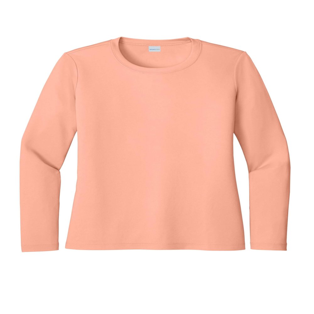 SPORT-TEK Women's Posi-UV Pro Long Sleeve Tee | Athletic Fit Workout T-Shirt for Spring & Summer, Lightweight Gym Clothing