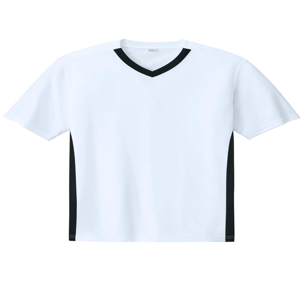 SPORT-TEK Competitor United V-Neck White/Black