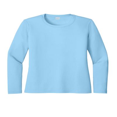 SPORT-TEK Women's Posi-UV Pro Long Sleeve Tee | Athletic Fit Workout T-Shirt for Spring & Summer, Lightweight Gym Clothing