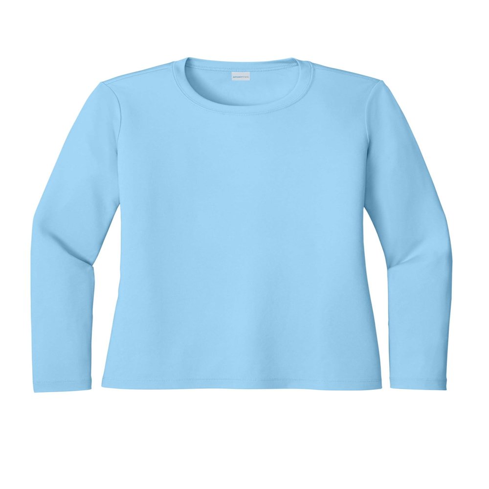 SPORT-TEK Women's Posi-UV Pro Long Sleeve Tee | Athletic Fit Workout T-Shirt for Spring & Summer, Lightweight Gym Clothing