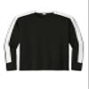 SPORT-TEK Competitor United Long Sleeve Crew | Gym T-Shirt for Men & Women, Summer Fashion Workout Top, Athletic Clothing Black/White view 1