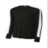 SPORT-TEK Competitor United Long Sleeve Crew | Gym T-Shirt for Men & Women, Summer Fashion Workout Top, Athletic Clothing Black/White view 3