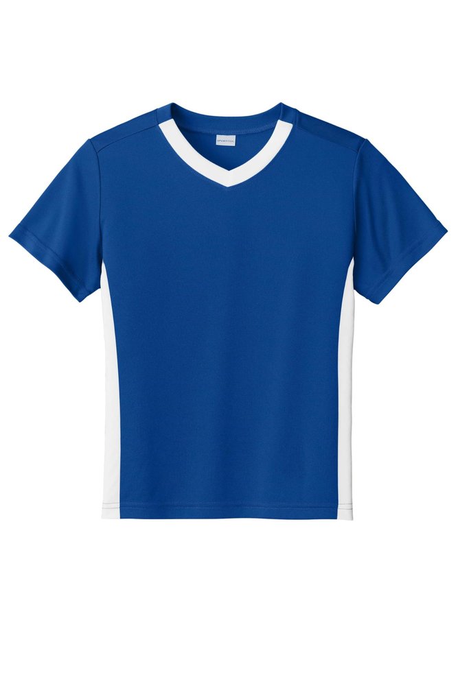 SPORT-TEK Youth Competitor United V-Neck | Kids' Lightweight Shirt for Spring & Summer, Breathable Clothing for Boys & Girls