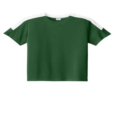 SPORT-TEK Youth Competitor United Crew Forest Green/White