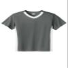 SPORT-TEK Youth Competitor United V-Neck | Kids' Lightweight Shirt for Spring & Summer, Breathable Clothing for Boys & Girls Iron Grey/White view 1