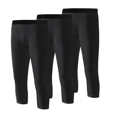 Hotfiary 2/3 Pack Boys Compression Leggings Basketball Base Layer Athletic Pants Tights Kids Soccer Workout Baselayer