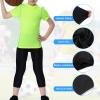 Hotfiary 2/3 Pack Boys Compression Leggings Basketball Base Layer Athletic Pants Tights Kids Soccer Workout Baselayer view 3