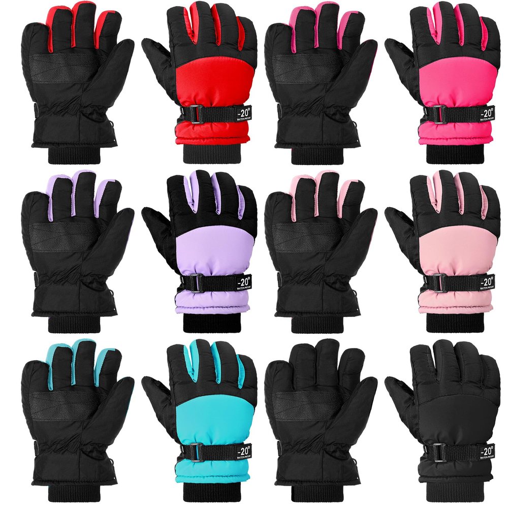 Bencailor Kids Winter Gloves 6Color 8-12Y Solid