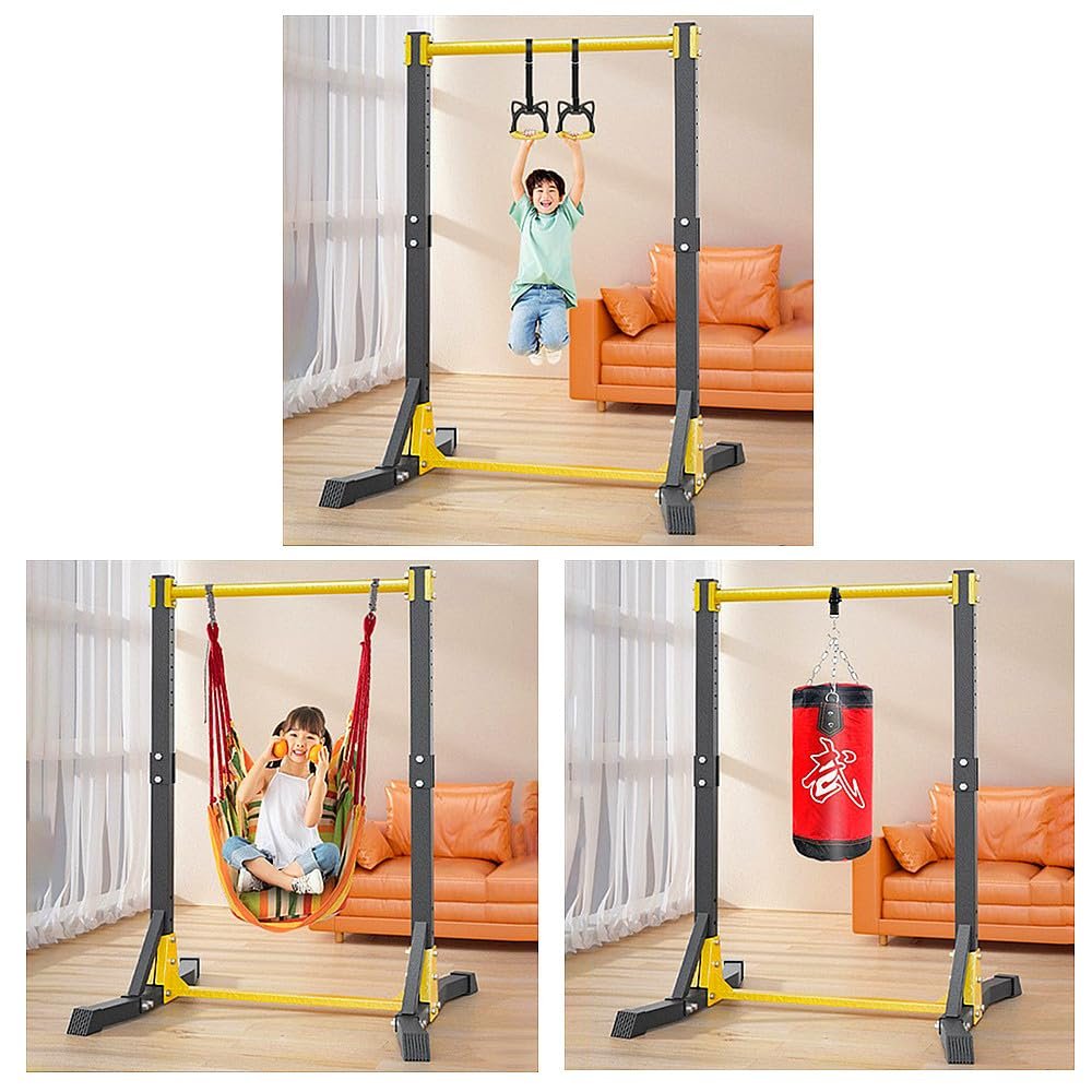Dip Bar Pull Up Bar Station, 400LBS Multi-Functional Free Standing Power Tower with 11 Gears Adjustment Heavy Duty Strength Training Stand Push Up Workout Exercise Equipment for Home Gym