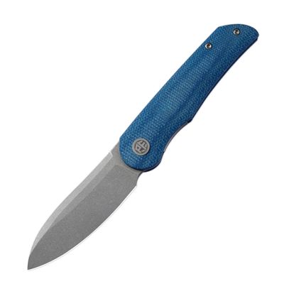 Petrified fish PFE16 Elcamino Folding Knife,3.15" N690 Steel Blade, Micarta Handle Pocket knife for Camping Outdoor EDC (Blue Micarta)