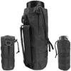YOWDUTY Tactical MOLLE Water Bottle Holder, Upgraded Water Bottle Pouch with Drawstring Open Top & Mesh Bottom, 16/24/25/32oz Water Bottle Carrier Bag with D-Ring Hook for Backpack(Black) view 1