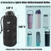 YOWDUTY Tactical MOLLE Water Bottle Holder, Upgraded Water Bottle Pouch with Drawstring Open Top & Mesh Bottom, 16/24/25/32oz Water Bottle Carrier Bag with D-Ring Hook for Backpack(Black) view 2