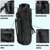 YOWDUTY Tactical MOLLE Water Bottle Holder, Upgraded Water Bottle Pouch with Drawstring Open Top & Mesh Bottom, 16/24/25/32oz Water Bottle Carrier Bag with D-Ring Hook for Backpack(Black) view 3
