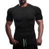 HYCOPROT Men's Compression Shirts Short Sleeve Athletic Workout T-Shirt Cool Dry Sports Baselayer Running Undershirts Tops Black view 2