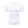 HYCOPROT Men's Compression Shirts Short Sleeve Athletic Workout T-Shirt Cool Dry Sports Baselayer Running Undershirts Tops White view 1