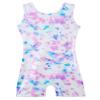 Girls Leotards for Gymnastics With Shorts Kids 5t Size 5-6 Years Dance Clothes Biketards Sparkle Tie Dye White view 1