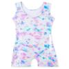 Girls Leotards for Gymnastics With Shorts Kids 5t Size 5-6 Years Dance Clothes Biketards Sparkle Tie Dye White view 2