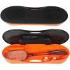 JTDISHINY Portable Badminton Net Set Storage Box Base with 2 Battledores 2 Shuttlecocks Large, Orange view 1