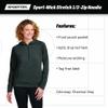 SPORT-TEK Women's Sport-Wick Stretch Half Zip Hoodie, Black, XX-Large view 4