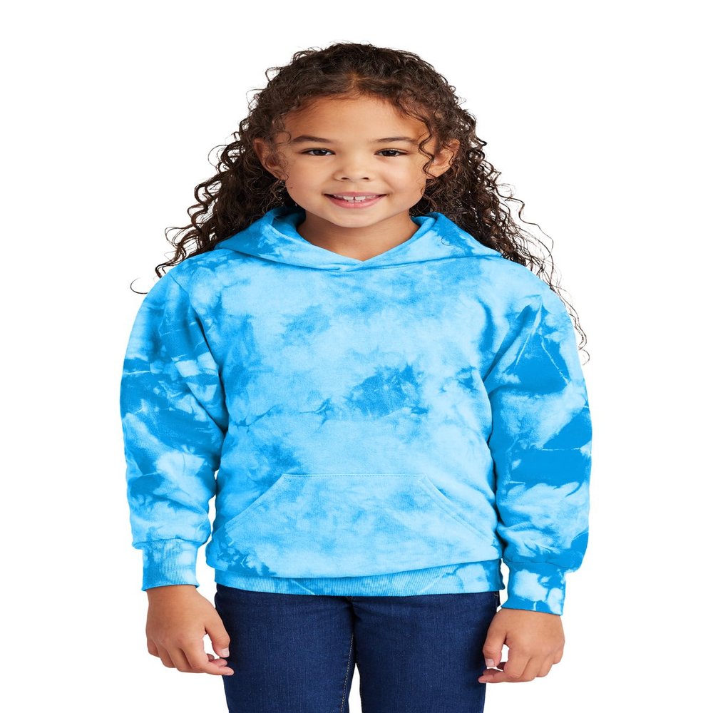 Port & Company Youth Crystal Tie-Dye Pullover Hoodie PC144Y - X-Small - Sky Blue