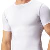 HYCOPROT Men's Compression Shirts Short Sleeve Athletic Workout T-Shirt Cool Dry Sports Baselayer Running Undershirts Tops White view 4