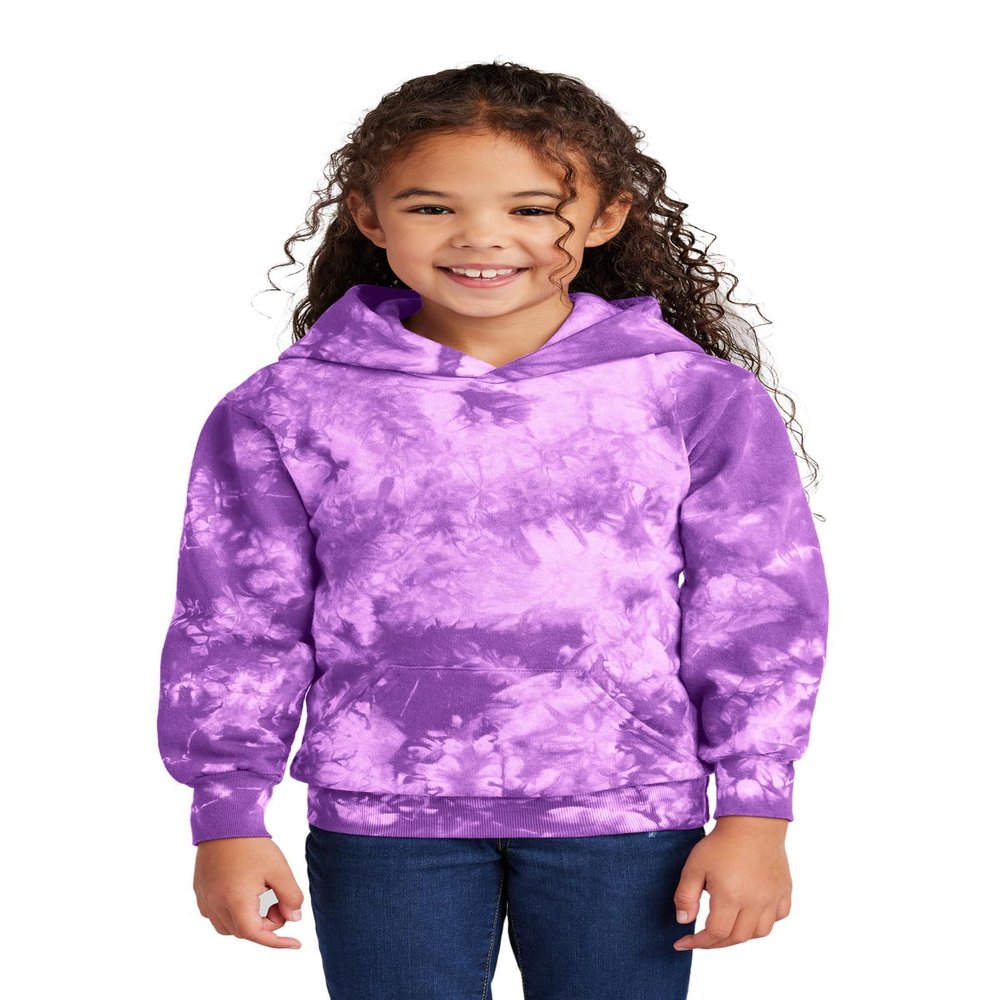 Port & Company Youth Crystal Tie-Dye Pullover Hoodie PC144Y - Large - Purple