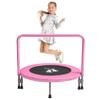 RAVS 36 inch Indoor Kids Trampoline for Toddler, Thicken Safety Pad, Updated Full Foam Covered Handle, Foldable Small Rebounder for Children Ages 1-6, Easy Quick Setup Jumping Playset, Pink