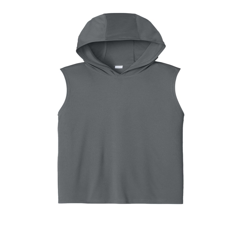 SPORT-TEK Unisex Competitor Sleeveless Hoodie | Light Workout Hoodie for Men & Women, Sleeveless Sweatshirt for Gym Iron Grey